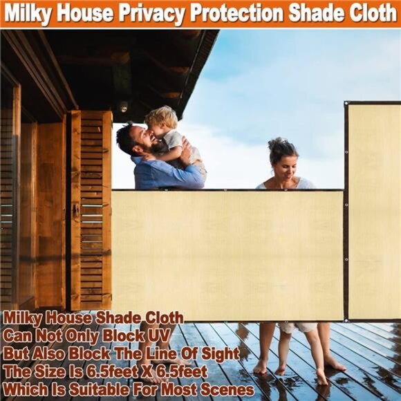 Sun Shade Cloth,Balcony Privacy Screen 10X3.4ft,Garden Shade Cloth with Grommets - Picture 6 of 7
